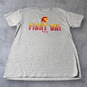 NEW USC Trojans Fight On Graphic T Shirt University of Southern California‎ Gray